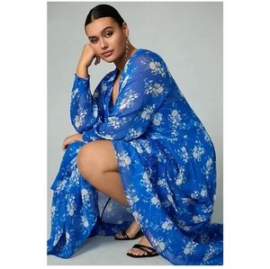 Marais Printed Chiffon Maxi Dress XL - Rare